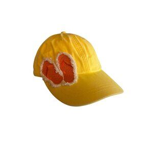 Yellow Cap Flip Flop Applique  Adjustable Strapback Vazation